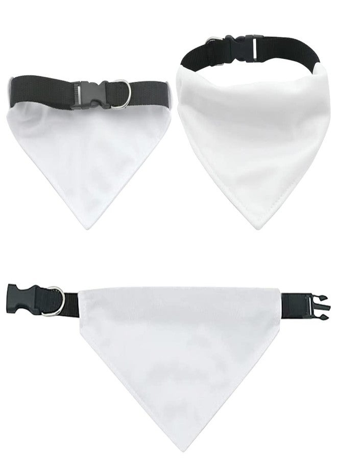 ZUYYON 6 Pcs Sublimation Blank Dog Bandana Collar Solid White DIY Pet Bandana with Removable Collar Dog Triangle Scarf with Adjustable Buckle for Medium Large Dogs(XL) - Image 3